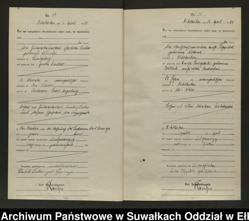 image.from.unit.number "Sterbe=Haupt=Register des Königlichen Preussischen Standes-Amtes Nikolaiken Kreis Sensburg"