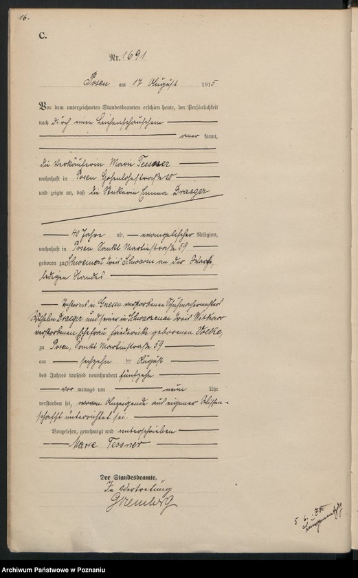 Obraz 18 z jednostki "Księga miejscowa zgonów tom IV [Rejestr główny zgonów]"