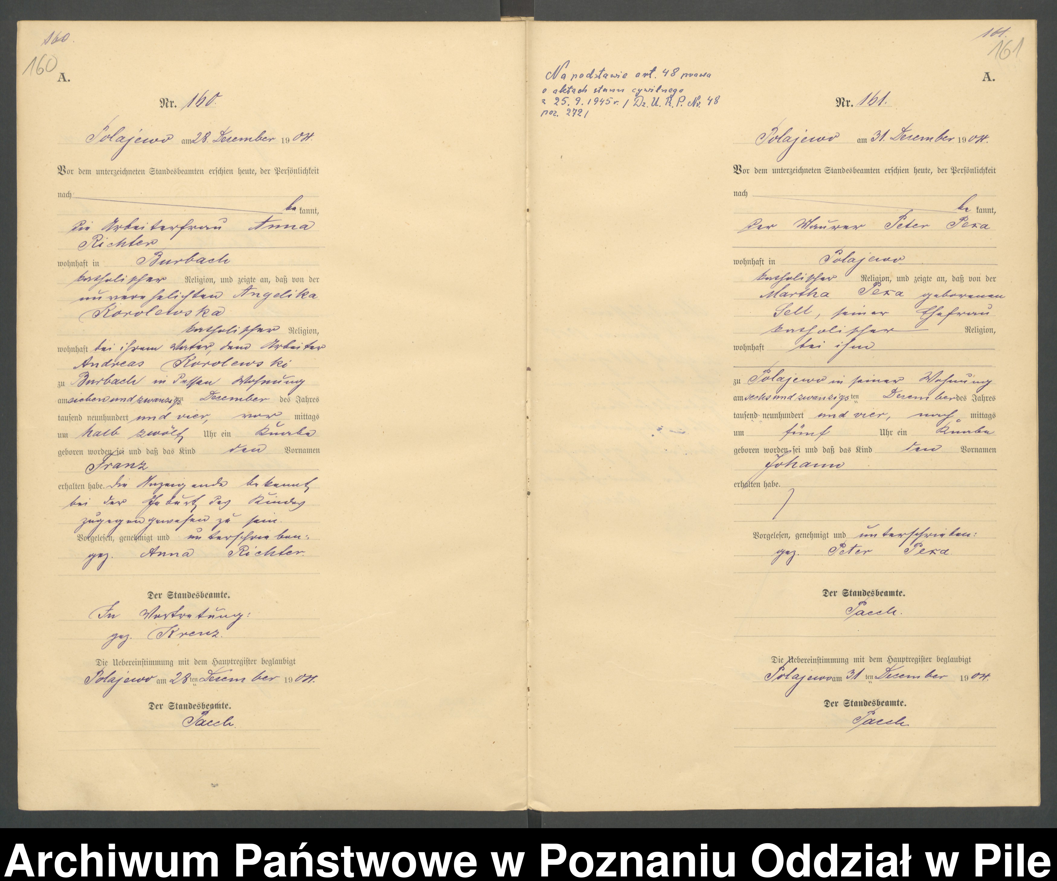 Skan z jednostki: Księga urodzeń