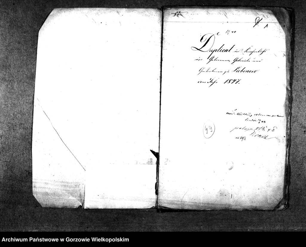 image.from.unit.number "Duplikate der Kirchenbücher von der Parochie Liebenow (Lubno)"