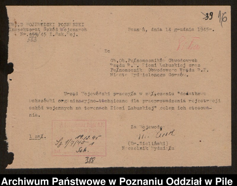 Obraz 18 z jednostki "[Zarządzenia i sprawozdania statystyczne dotyczące rejestracji szkód wojennych]"