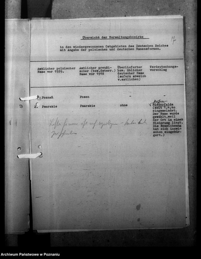 Obraz 11 z jednostki "Ortsnamenänderung - Posen- Stadt (miasto Poznań)"