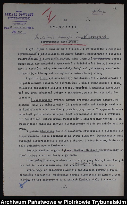 Obraz 3 z kolekcji "Powiat piotrkowski w pierwszych miesiącach niepodległości - 1919 r."