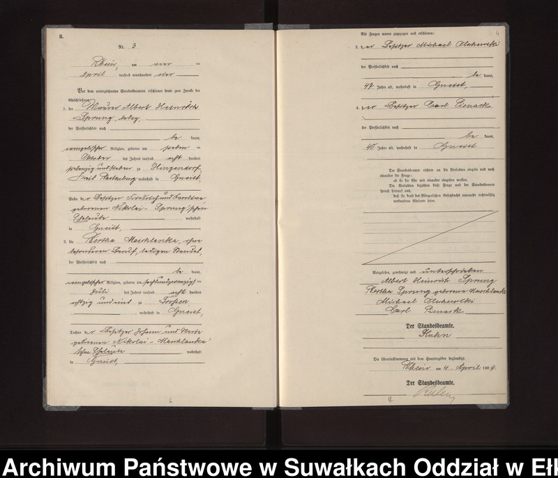 image.from.unit.number "Heirats-Neben-Register des Königlichen Preussischen Standes-Amtes Gneist Kreis Loetzen"