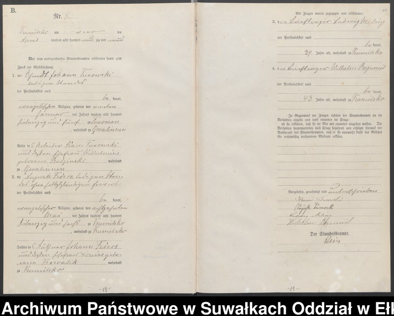 image.from.unit.number "Heiraths-Haupt-Register des Königlichen Preussischen Standes-Amtes Kumilsko Kreis Johannisburg"