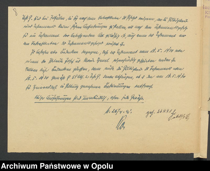 image.from.unit.number "Verfügung von Todes wegen des Kunstmalers Josef Hanel und seiner Ehefrau Maria geb.[orene] Westermayer in Wiese grfl zuletzt wohnhaft in Wiese grfl Haus No 11"