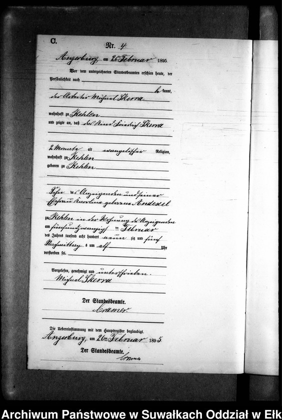 image.from.unit.number "Sterbe-Neben-Register des Preussischen Standes-Amtes Kehlen Kreis Angerburg"