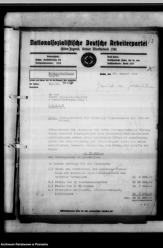 Obraz 6 z jednostki "Beihilfen an leistungsschwache Gemeinden zur Beschaffung von H.J.-Heimen."