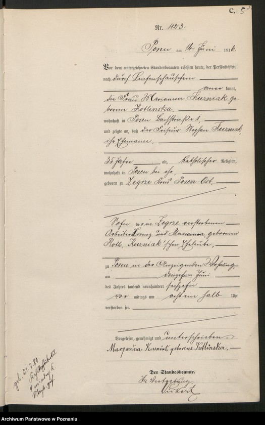 Obraz 7 z jednostki "Księga miejscowa zgonów tom III [Rejestr główny zgonów]"