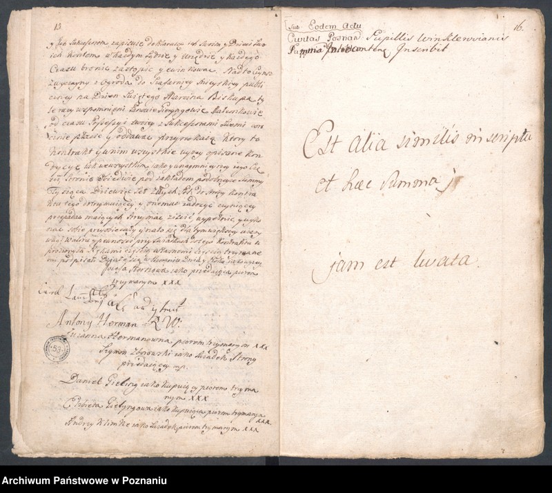 Obraz 12 z jednostki "Prothocollum nobilis officii consularis civitatis SR.Mtis Posnaniae sub notariatu nobilis Michaelis Rürer, SR.Mtis secretarii officii praesentis notarii in anno domini 1774 inhoatum."