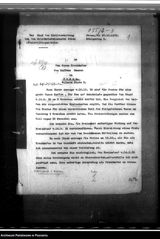 Obraz 5 z jednostki "Regelung der Speisepreise in Gaststätten und Beherbergungsbetrieben"