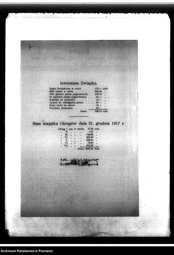 Obraz 10 z jednostki "Spisy kół i zarządów. Czasopisma "Naród"- kilka numerów. Sprawy organizacyjne i finansowe "Wiarus Polski""