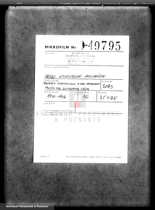 Obraz 2 z jednostki "Majątek Wierzbiczany w powiecie inowrocławskim /nadzór nad gospodarką leśną"