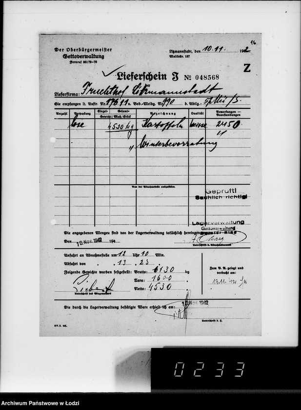 Obraz 20 z jednostki "Lebensmitteleinkauf. Aufträge, [Lieferscheinen und Rechnungen] 17611-17660"
