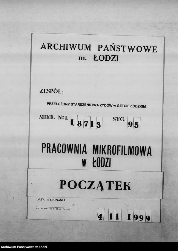 Obraz 1 z jednostki "Banken [Wykazy zagranicznych Żydów wsiedlonych do getta łódzkiego, którym należały się renty od instytucji ubezpieczeniowych oraz banków zachodnich]"