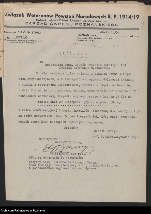 image.from.unit.number "Zebranie Zarządu, odprawy prezesów, zaproszenia [Związku Weteranów Powstań Narodowych Rzeczypospolitej Polski]"