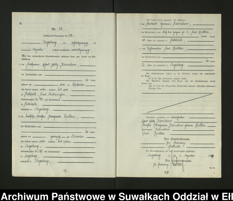 image.from.unit.number "[B2. Heirats = Register (Neben = Register) Standesamt Angerburg einschl. der Standesamtsbezirk, Gross Strengeln, Kehlen und Prinowen]"