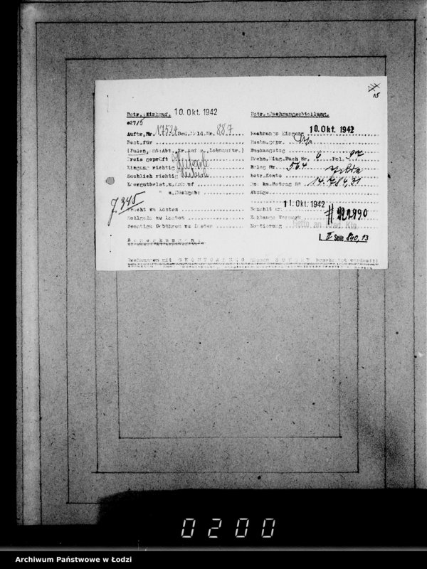 Obraz 19 z jednostki "Lebensmitteleinkauf. Aufträge, [Lieferscheinen und Rechnungen] 16971-17525 [Dostawa produktów żywnościowych do Getta]"