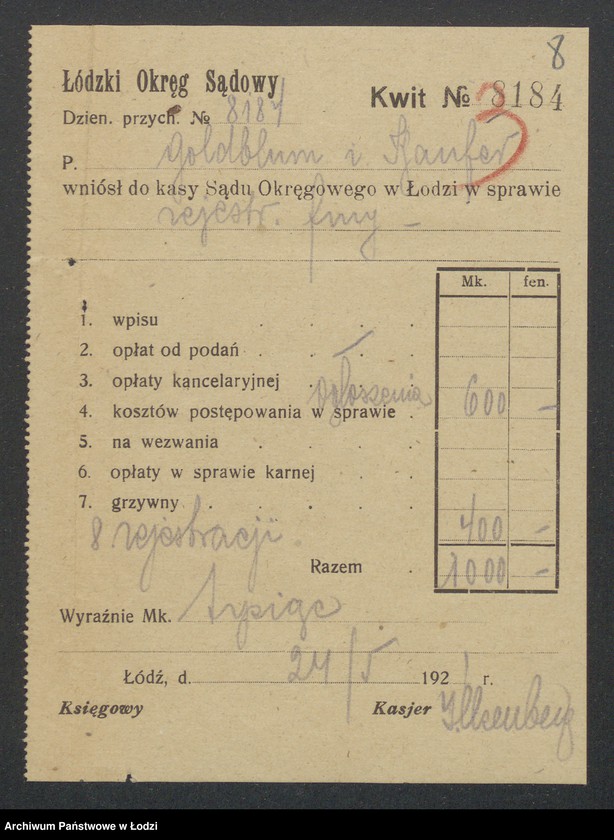 Obraz 10 z jednostki "Mordka Goldblum, Szmul Kojfer- sprzedaż manufaktury"