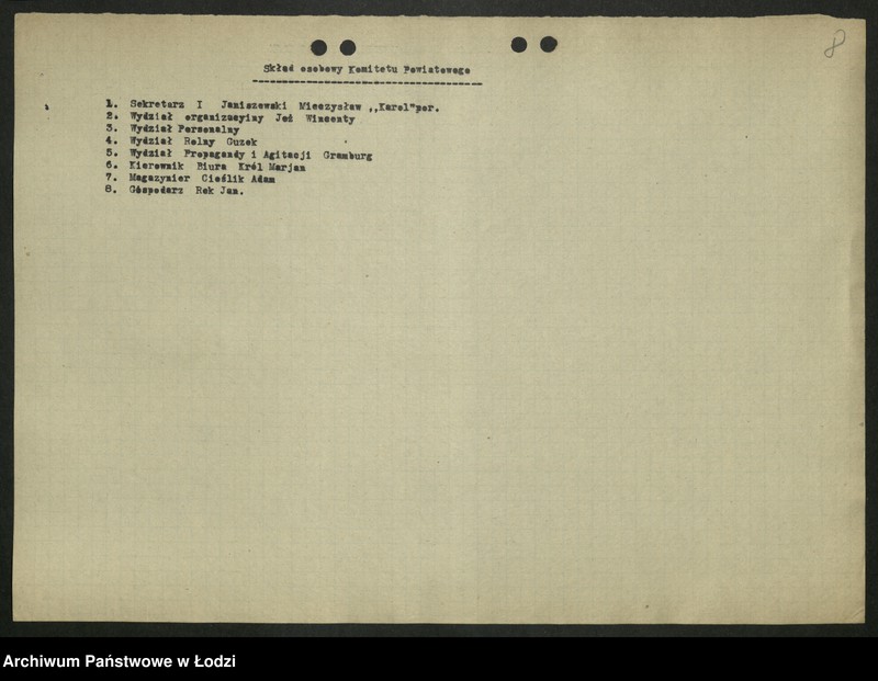 Obraz 9 z jednostki "Ankiety sprawozdawcze instruktora Komitetu Powiatowego Piotrków Trybunalski [z załącznikami]"