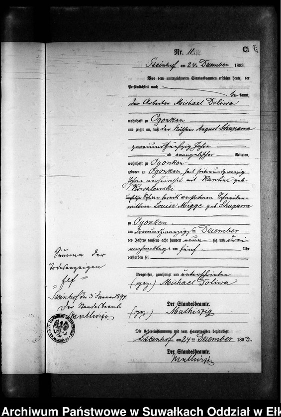 image.from.unit.number "Sterbe-Neben-Register des Preussischen Standes-Amtes Gr. Strengeln Kreis Angerburg"