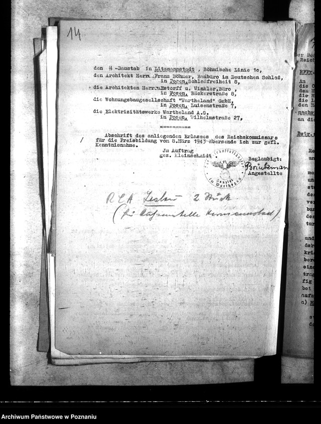 Obraz 19 z jednostki "Zulassung neuer Bauweisen. Lahmbauten. Polizeiliche Bestimmungen. Heizungsanlagen. Bombenschaden."