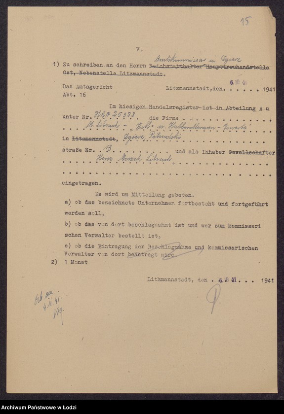 Obraz 17 z jednostki "Hersz Moszek Librach- przemysł wełniany i półwełniany w Zgierzu"