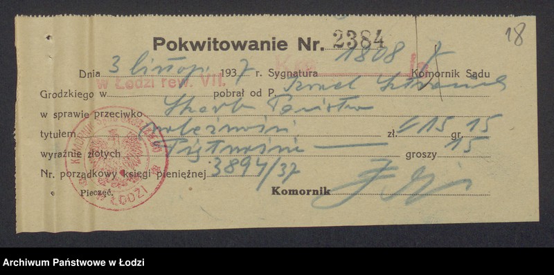 Obraz 20 z jednostki "Izrael Aron Sztrauch- sprzedaż towarów spożywczych"