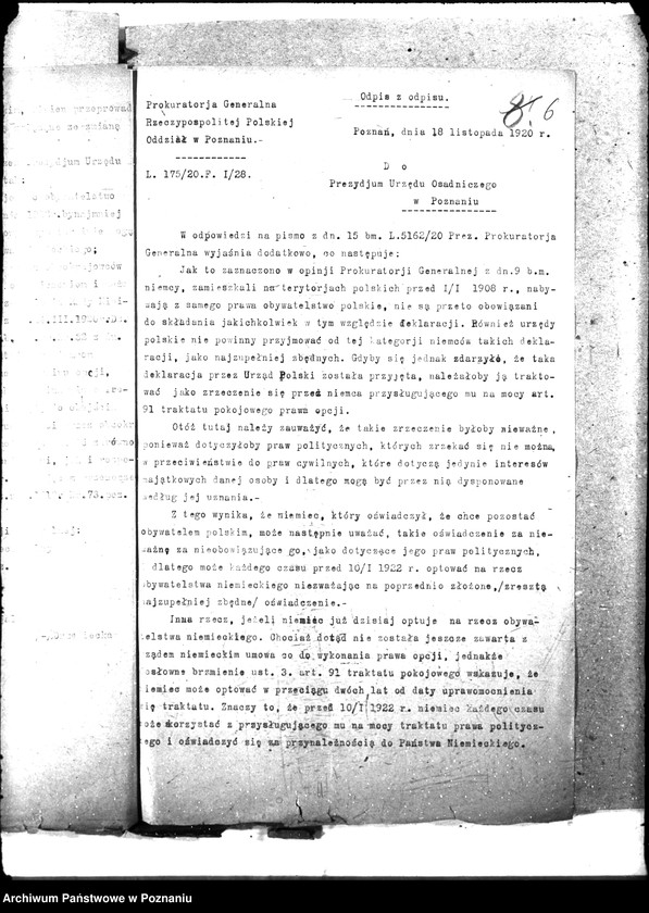 Obraz 10 z jednostki "Opcje, sprawy kolonizacyjne, przewłaszczenia, eksmisje kolonistów [organizacyjne i parcelacyjne]"