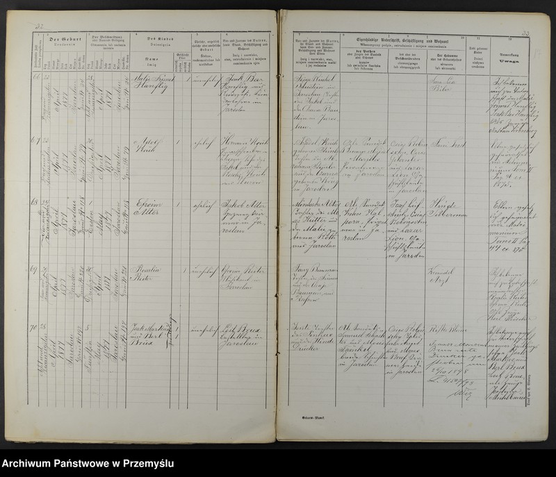 image.from.unit.number "Dupplicat vom Geburts-Matrikel Buche des Jaroslauer Matrikel-Bezirkes pro 1877"