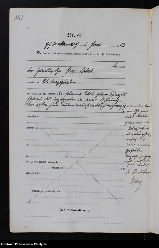 image.from.unit.number "Sterbe-Haupt-Register Nr 1-25"