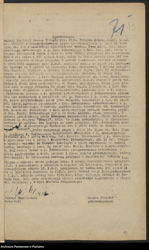 Obraz 16 z jednostki "Korespondencja [spis bezrobotnych członków Związku Powstańców Wielkopolskich."