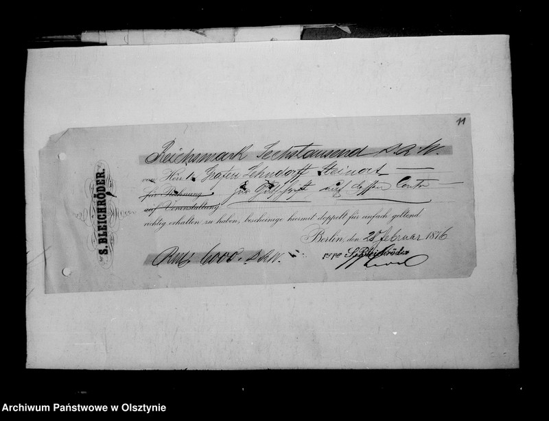 image.from.unit.number "/Akten Betr. Geldgeschäfte mit den Maklern u. Bankhäusern Broschwitz- Berlin, Soermans, Bleichröder- Berlin, Hetschal- Dresden, Dr. Strousberg Bln, Landsberger u. a. /"