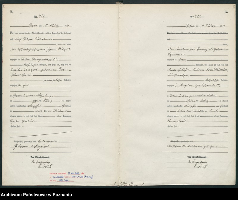 Obraz 6 z jednostki "Księga miejscowa urodzeń tom II [Rejestr główny urodzeń]"