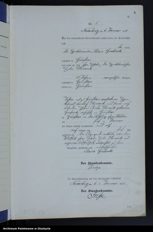 image.from.unit.number "Sterbe-Neben-Register Nr 1 - 61"