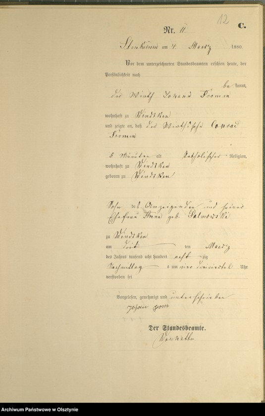 Obraz 14 z jednostki "Sterbe-Haupt-Register Nr 1 - 49"