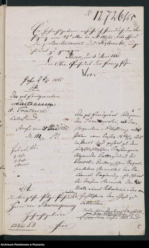 Obraz 7 z jednostki "A. betr. den Aleksander Trentowski und den Wirtschaftsbeamten Sigismund von Trzaska"