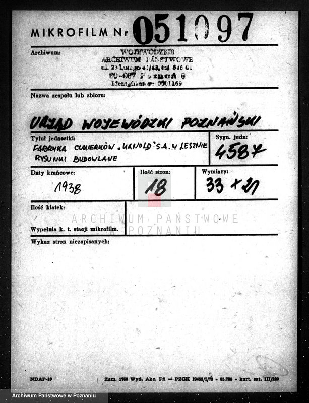 Obraz 2 z jednostki "Fabryka Cukierków "Kanold" S.A. w Lesznie, rysunki budowlane"