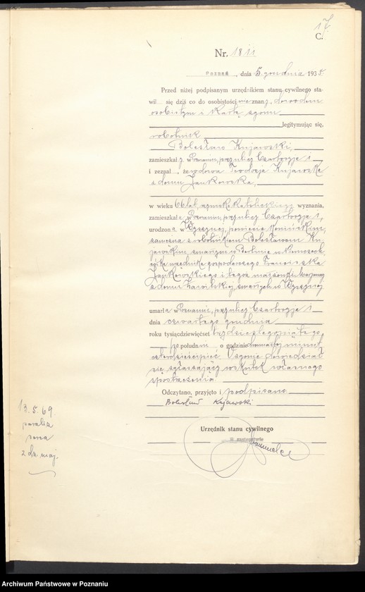 Obraz 19 z jednostki "Księga miejscowa zgonów tom IV [Rejestr główny zgonów]"