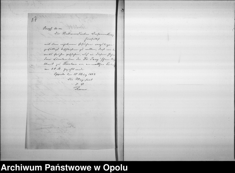 Obraz 17 z jednostki "Acta des Magistrats zu Oppeln betreffend die Taubstummen und Blinden-Institute Vol. II"