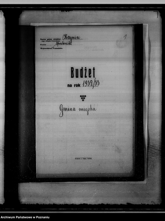 Obraz 5 z jednostki "Budżet na rok 1932/33 miasta Kcyni"