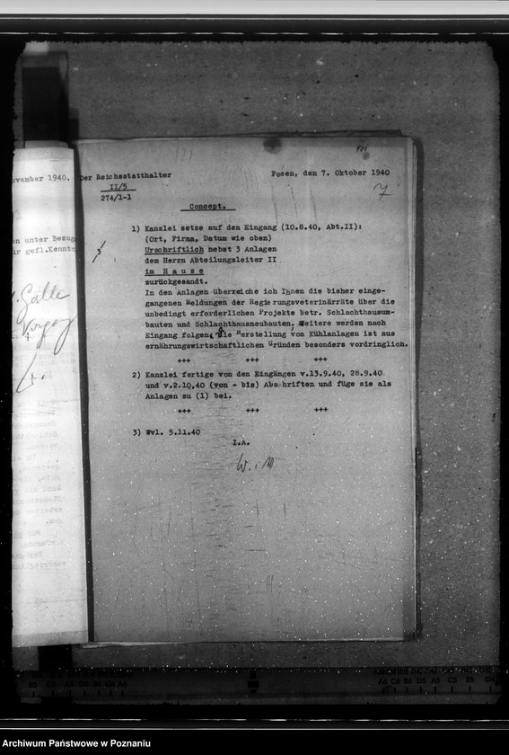 Obraz 11 z jednostki "Schlachthöfe - frische Fleisch. Tuberkulosenschutzanordnung. Wirtschaftliche Unternehmungen im Kreise Schieratz. Krankenhaus zu Gnesen. Ausbau des Schlachthofes Posen."