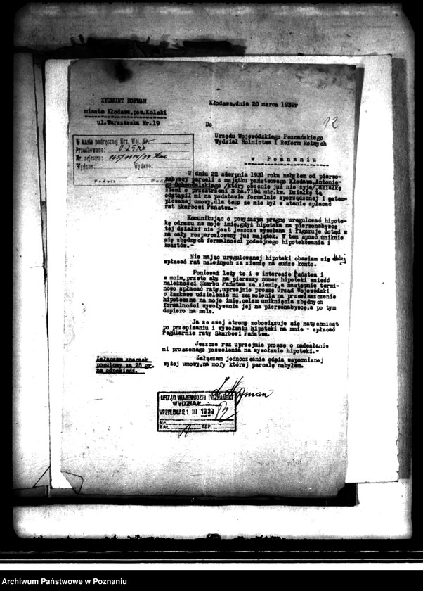 Obraz 16 z jednostki "Regulacja hipoteczna scalonych gruntów miasta Kłodawa powiatu kaliskiego"