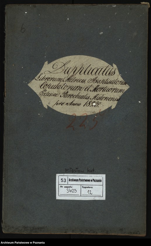 Obraz 2 z jednostki "Duplikatus Librorum Metrices Baptisatorum, Copulatorum et Mortuorum"