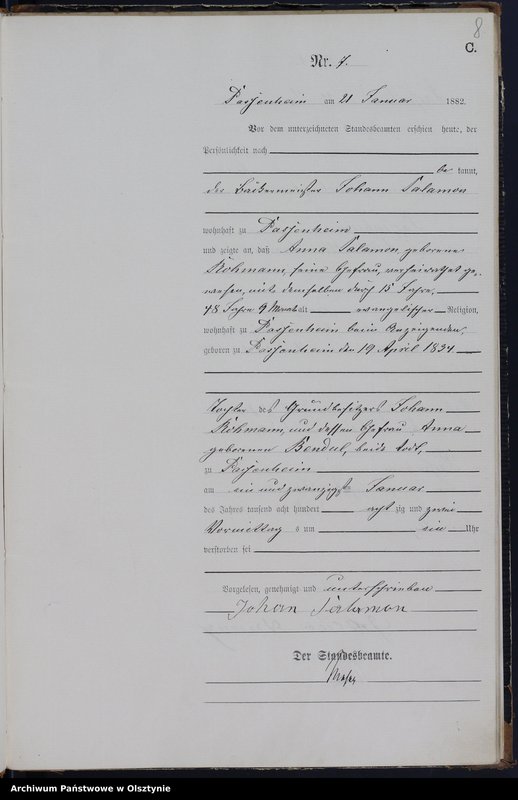 Obraz 10 z jednostki "Sterbe-Haupt-Register Nr 1 - 63"