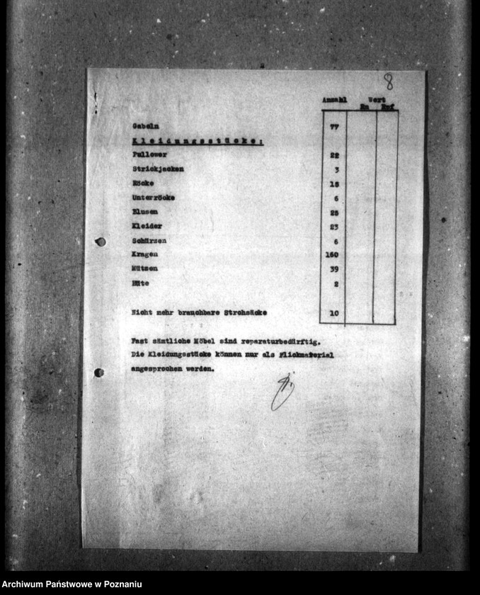 Obraz 12 z jednostki "Schriftwechsel mit der Gauselbsverwaltung [Korespondencja dotycząca spraw gospodarczych, dane o dzieciach, listy personelu niemieckiego]."