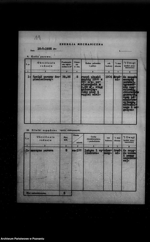 Obraz 15 z jednostki "Kwestionariusz Elektrowni Miejskiej w Rawiczu"