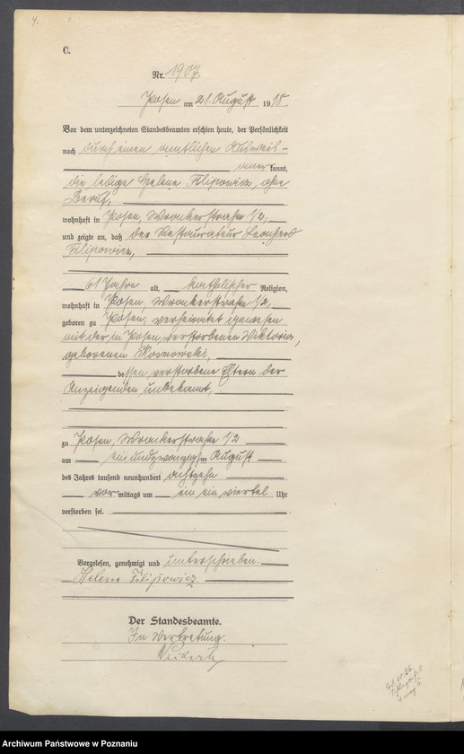 Obraz 6 z jednostki "Księga miejscowa zgonów tom V [Rejestr główny zgonów]"