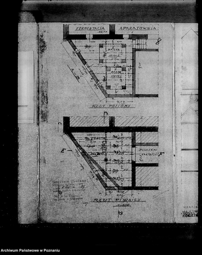 Obraz 9 z jednostki "Rysunek na rozbudowę gorzelni rolniczej w dobrach rycerskich O. Hantelmanna w Rokietnicy powiat poznański"