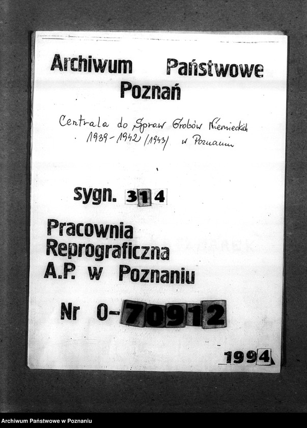 Obraz 1 z jednostki "Zweigstelle Litzmannstadt (Łódź) Alfabetinke Totenlisten"